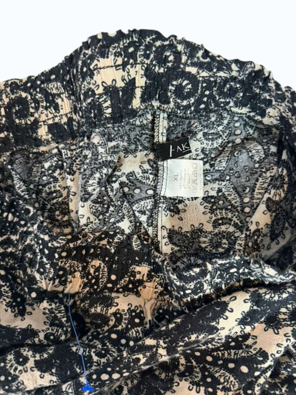 Aakewei Floral Lace Fringe Shorts Size XL Black Beige Boho. Black Beige Nylon. - Picture 2 of 7